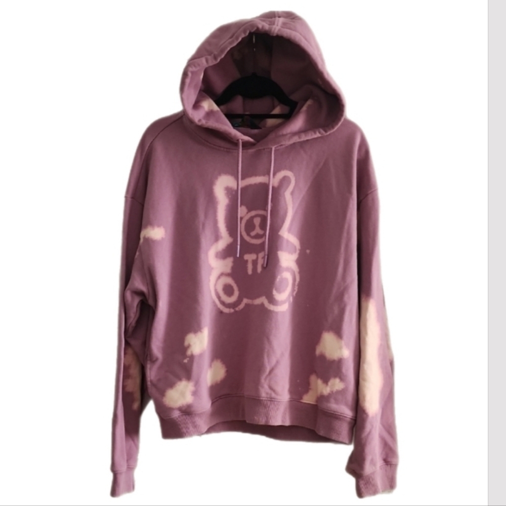 Teddy Fresh Lavender Hoodie Bear Graphic Streetwear Pullover